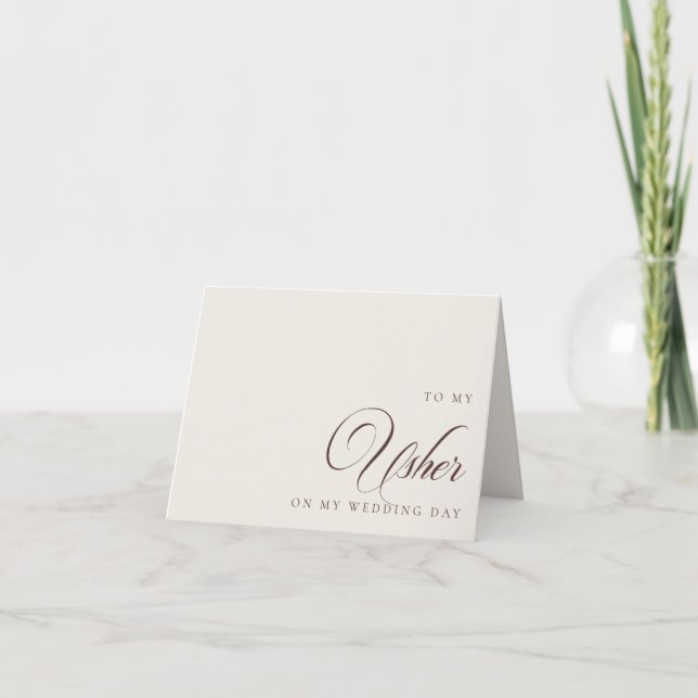 To My Usher On My Wedding Day Message Card (Front)
