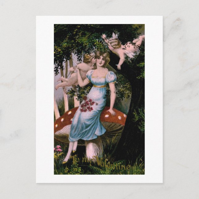 To My Valentine 1914 Vintage Holiday Postcard (Front)