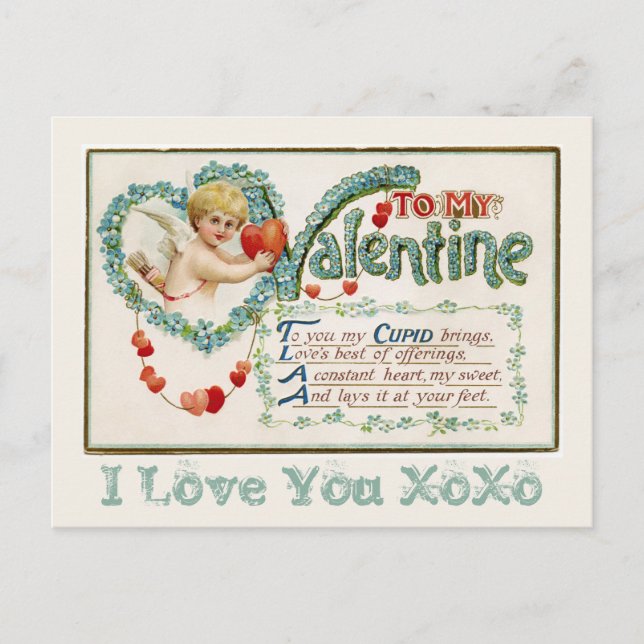 To My Valentine Cupid Custom Postcard (Front)