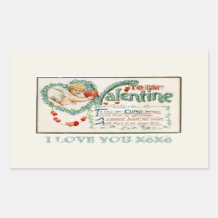 To My Valentine Cupid Rectangular Sticker