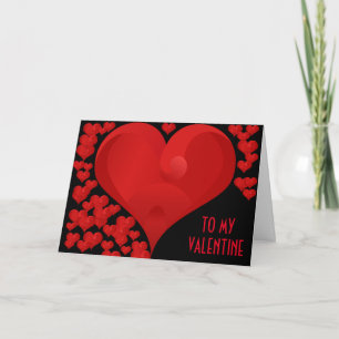 To My Valentine Love Heart Red Hearts Romantic Holiday Card