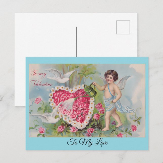 To My Valentine Personalised Holiday Postcard (Front/Back)