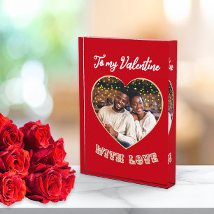 To My Valentine Red Heart Custom Photo Block