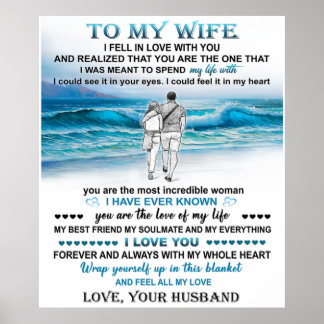 To My Wife Beach Gift, Wife Birthday, Couple Love Poster