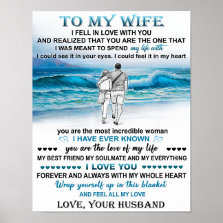 To My Wife Beach Gift, Wife Birthday, Couple Love Poster
