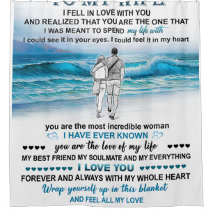 To My Wife Beach Gift, Wife Birthday, Couple Love Shower Curtain