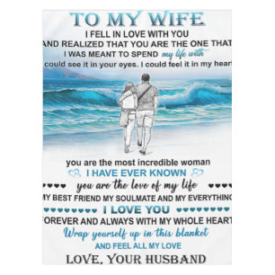 To My Wife Beach Gift, Wife Birthday, Couple Love Tablecloth