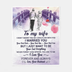 To My Wife Beautiful Marriage Anniversary Gift  Fleece Blanket