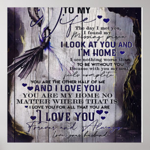 To my Wife Funny Quotes To Wife New Home Gift Poster