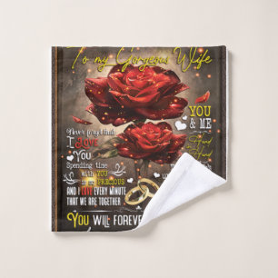 To My Wife Gift, Couple Love Gift, Wedding Gift Wash Cloth