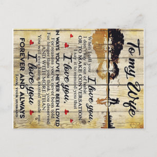 To my wife Gift   Letter To My Husband   Announcement Postcard
