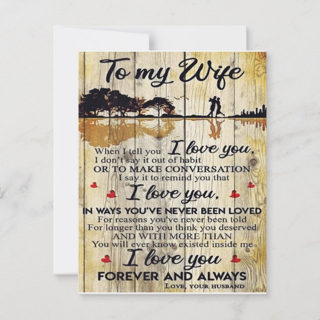To my wife Gift | Letter To My Husband | Invitation (Front)