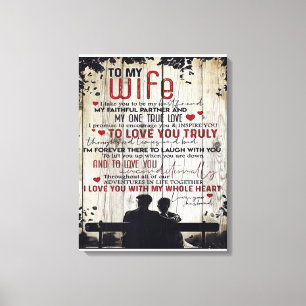 To My Wife Gift   Lovely Letter To Girlfriend   Canvas Print