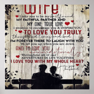 To My Wife Gift   Lovely Letter To Girlfriend   Poster