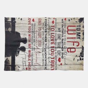 To My Wife Gift Lovely Letter To Girlfriend Tea Towel