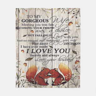To my Wife Letter Cute Gift For Your Wife Fleece Blanket