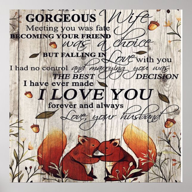 To my Wife Letter | Cute Gift For Your Wife Poster (Front)