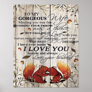 To my Wife Letter Cute Gift For Your Wife Poster