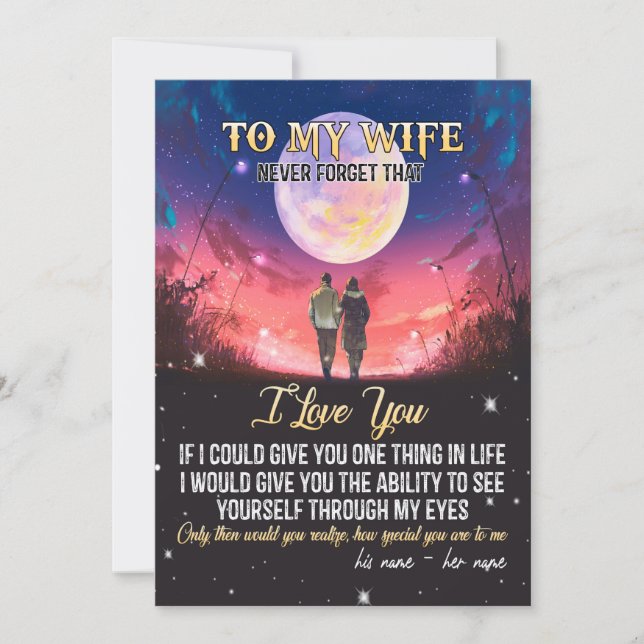 To My Wife | Letter To My Wife Love From Husband Holiday Card (Front)