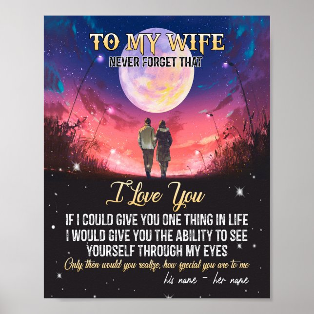 To My Wife | Letter To My Wife Love From Husband Poster (Front)
