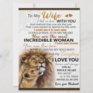 To My Wife Lion Gift, Love Wife Birthday Gift Idea