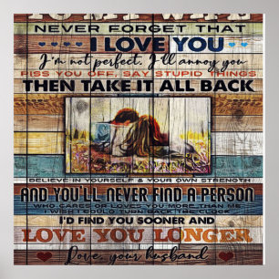 To My Wife, Mother Birthday Gift Letter , Poster