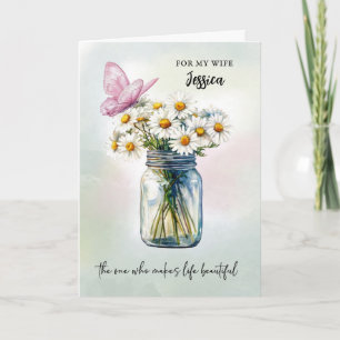 To My Wife Mother’s Day Personalise Mason Jar Card