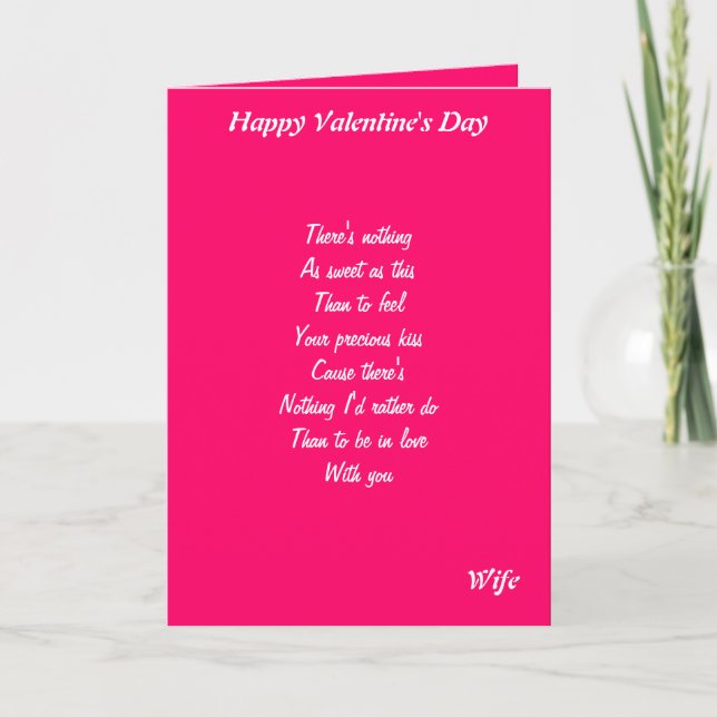 To my wife on valentine's Day Holiday Card (Front)