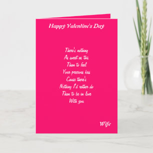 To my wife on valentine's Day Holiday Card