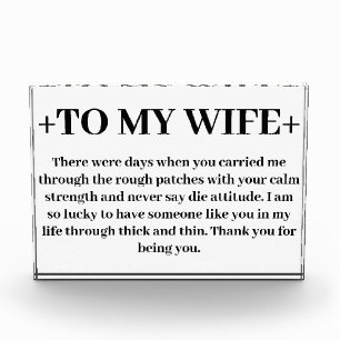 To My Wife Photo Block
