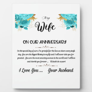 To my Wife Plaque
