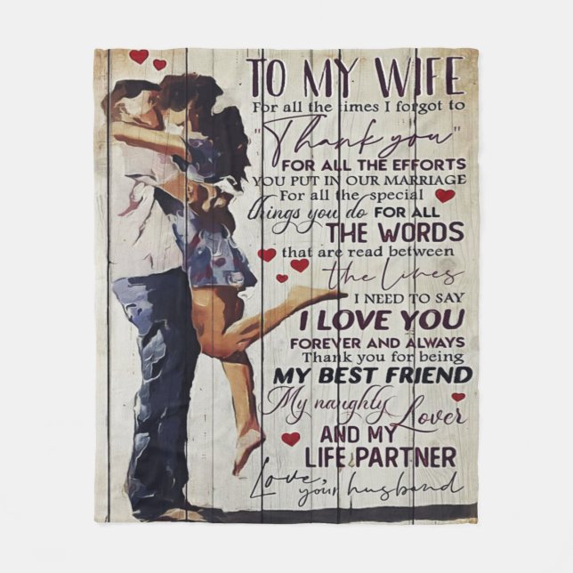 To My Wife Present | Love Quotes Present | Fleece Blanket (Front)