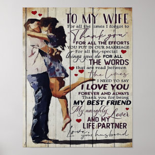 To My Wife Present Love Quotes Present Poster
