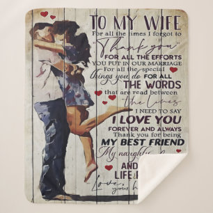 To My Wife Present Love Quotes Present Sherpa Blanket