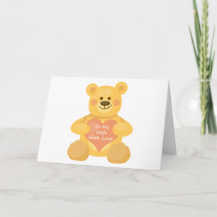 To My Wife with Love Bear Holiday Card