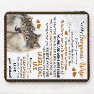 To My Wolf Wife Birthday Gift, Couple Wedding Gift Mouse Mat