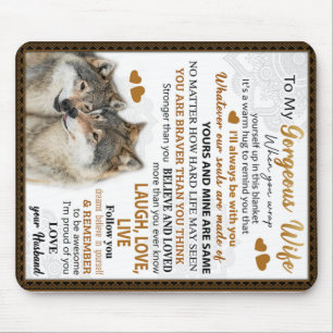 To My Wolf Wife Birthday Gift, Couple Wedding Gift Mouse Mat