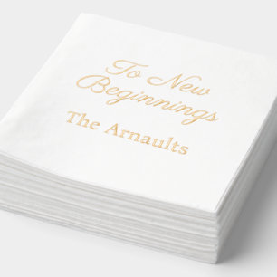 To New Beginnings Elegant and Personalised  Foil Napkins