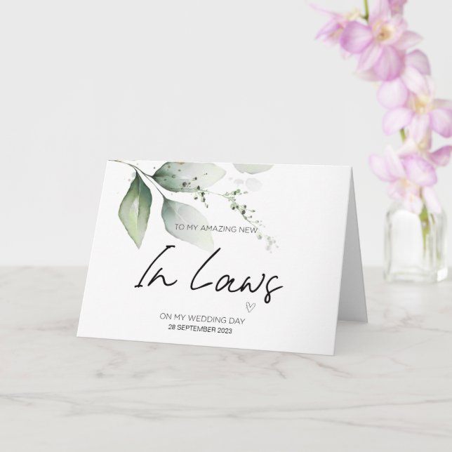 To New Parents in Law Wedding Thank You From Bride Card (Orchid)