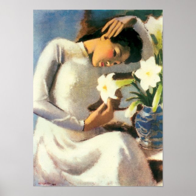 Tô Ngọc Vân - Girl with Lily Flower Poster (Front)