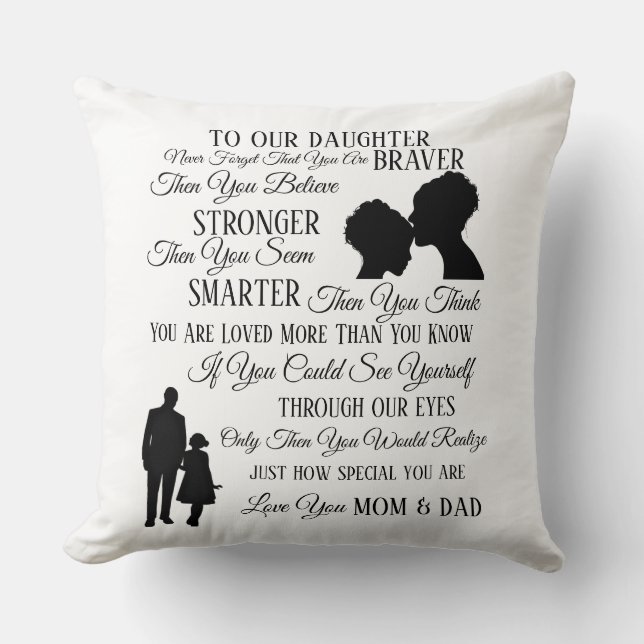 To Our Daughter From Mum & Dad Cushion (Front)