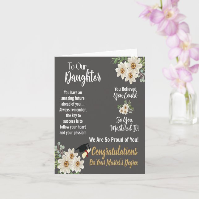 To Our Daughter Master's Degree Graduation Card (Orchid)