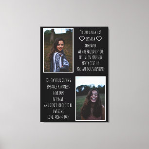 To Our Daughter Message Photo Collage Canvas Print