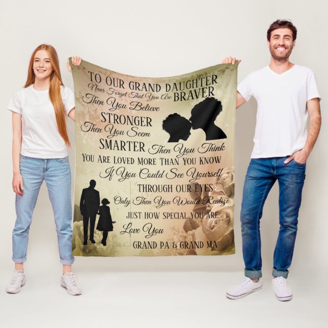 To Our Grand Daughter Fleece Blanket (In Situ)