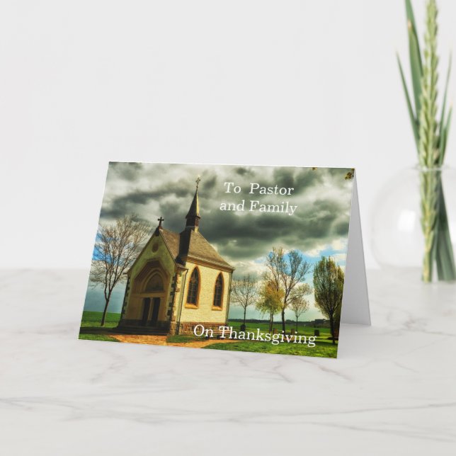 To Pastor and Family on Thanksgiving Holiday Card (Front)