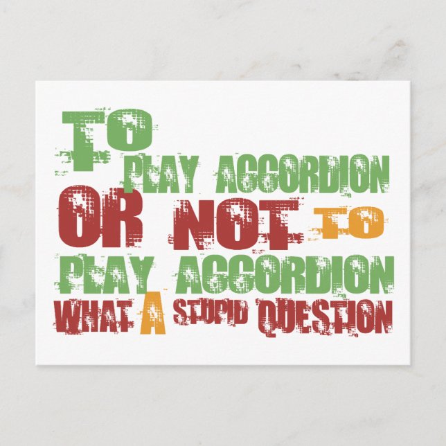 To Play Accordion Postcard (Front)