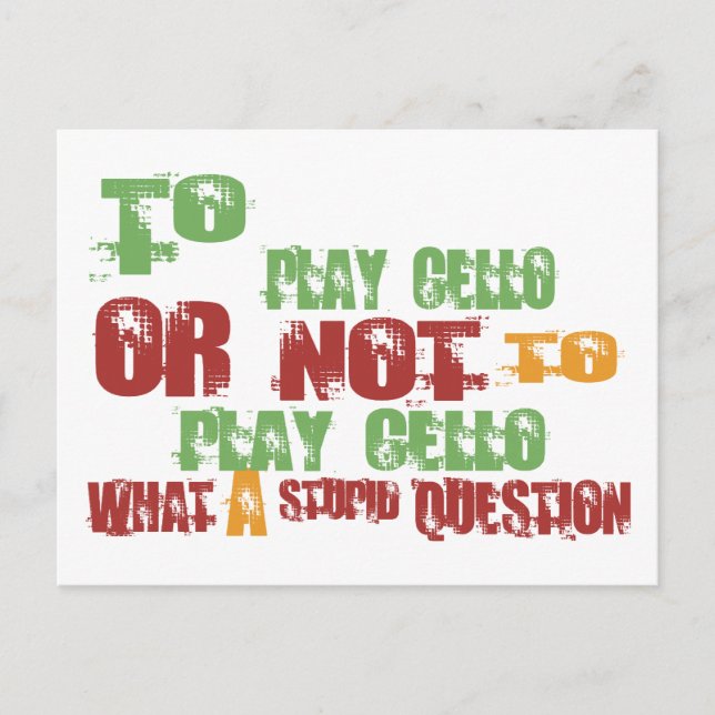 To Play Cello Postcard (Front)