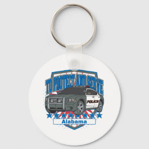 To Protect and Serve Alabama Police Car Key Ring