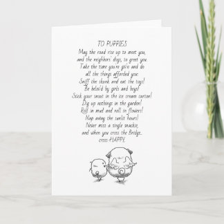 To Puppies pet sympathy and new puppy card