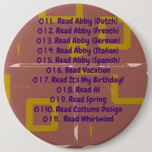 To Read List Brown Geometric 6 Cm Round Badge
